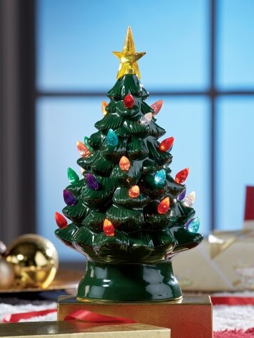 Ceramic christmas tree on sale with removable lights