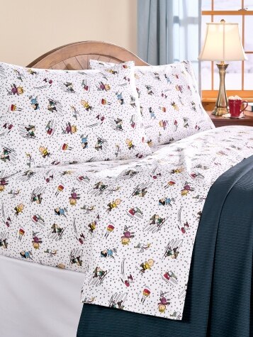 Peanuts Snow Fun Flannel Sheet Set