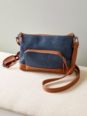 Country Denim Pocket Crossbody Bag