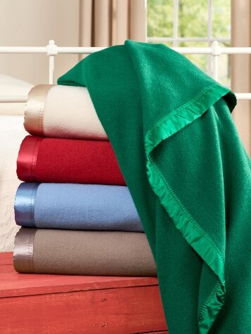 Washable Australian Merino Wool Solid Color Blanket