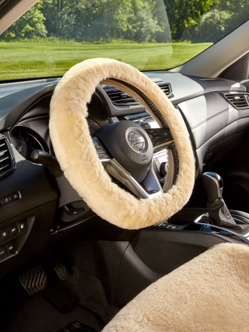 Sheepskin Steering Wheel Cover, Made of Genuine Australian Sheepskin