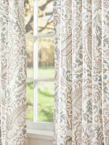 Simply Paisleys Rod Pocket Curtains With Tiebacks