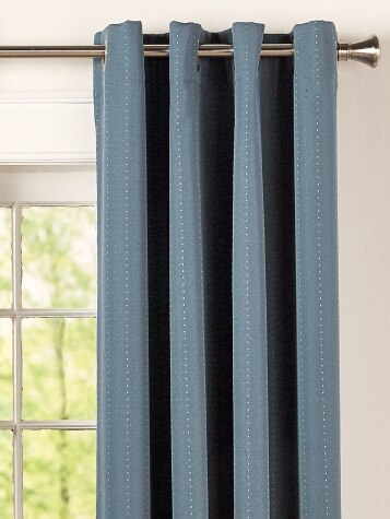 Hudson Dot Room-Darkening Grommet Top Long Curtains