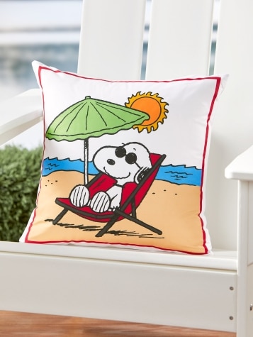 Peanuts Snoopy's Beach Day Throw Pillow Cover