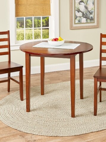 Clayton 36 Round Drop Leaf Table Walnut Winsome