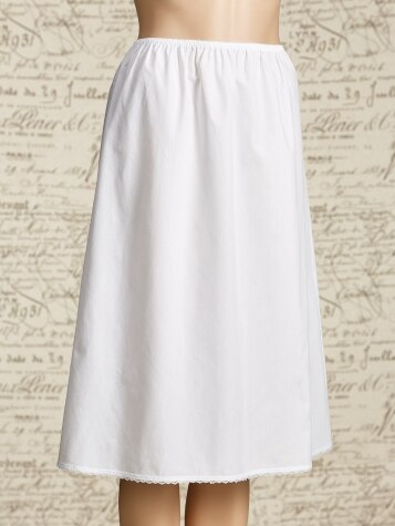 White Woven Cotton Half Slip