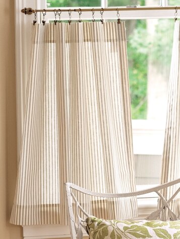 Ticking Stripe Rod Pocket Tiers