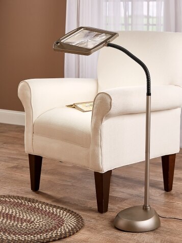 Full-Page Magnifier Floor Lamp - Gold - The Vermont Country Store