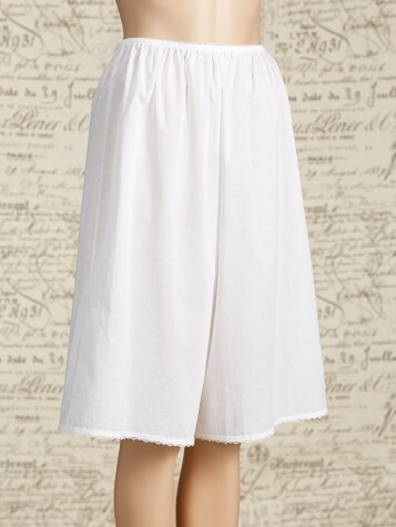 White Woven Cotton Culotte Slip
