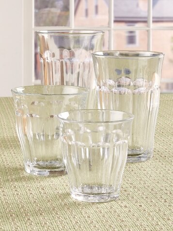French Picardie Tumbler 6-Glass Set, in 4 Sizes - Clear - Beverage:12-5/8oz-Set/6 - The Vermont Country Store