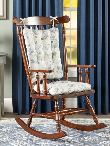 Whispering Hydrangea Never-Flatten Rocker Chair Cushion Set