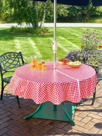 Zip-Off Vinyl Umbrella Tablecloth