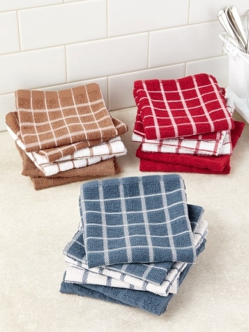 Terry Cloth Kitchen Towel & Washcloth 4 Pcs Combo Set