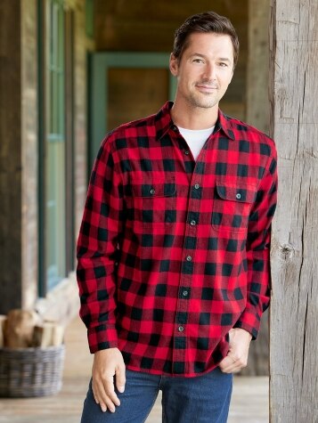 Orton Brothers Midweight Buffalo Check Flannel Shirt