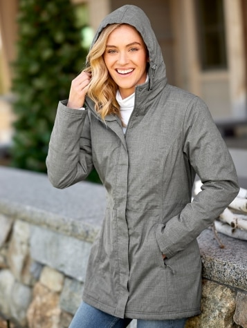 Womens grey shop parka coat