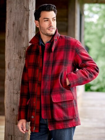 Mens Insulated Wool Zip-Up Jacket