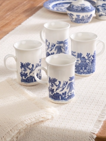 Blue Willow Coffee Mug, Set of 4