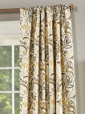 Emerson Swirls Lined Rod Pocket Curtains