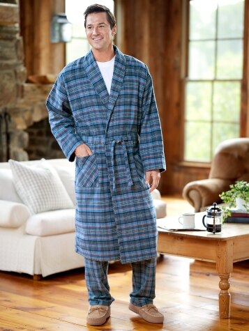 Men's Orton Plaid Portuguese Flannel Wrap Robe