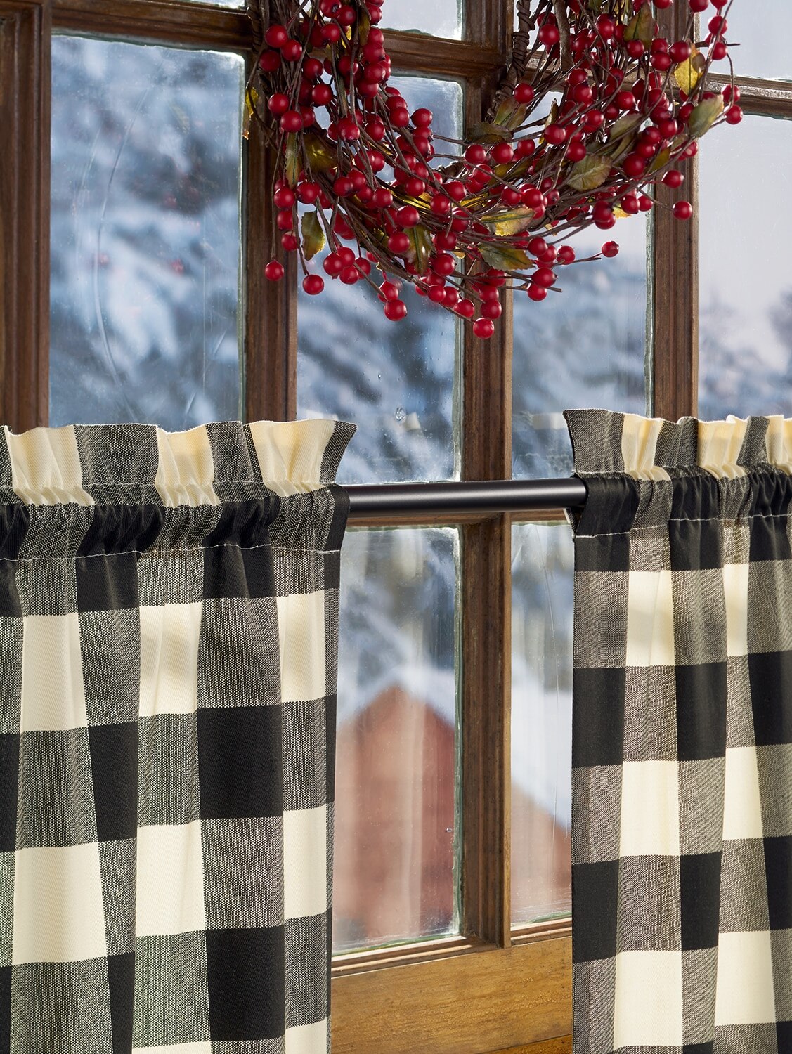Cotton Twill Buffalo Check Curtain Tiers Vermont Country Store