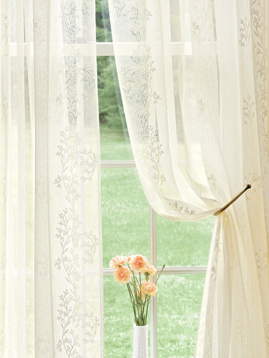 Sheer Rod Pocket Window Curtain Panel Divine Collection