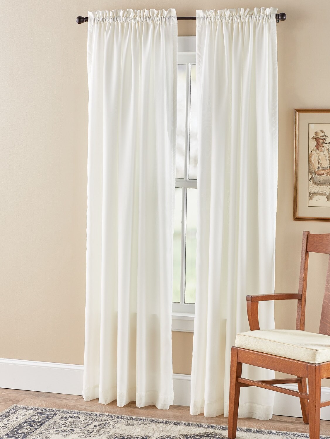 Lined Rod Pocket Voile Curtain Panels Vermont Country Store