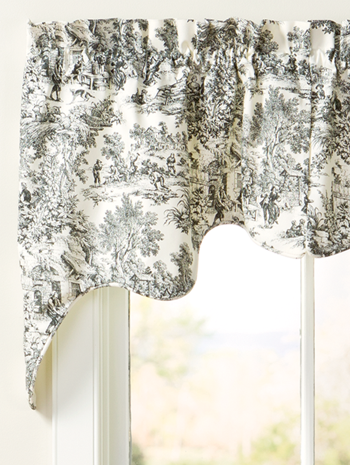 Essex Toile Lined Window Curtain Swag Pair