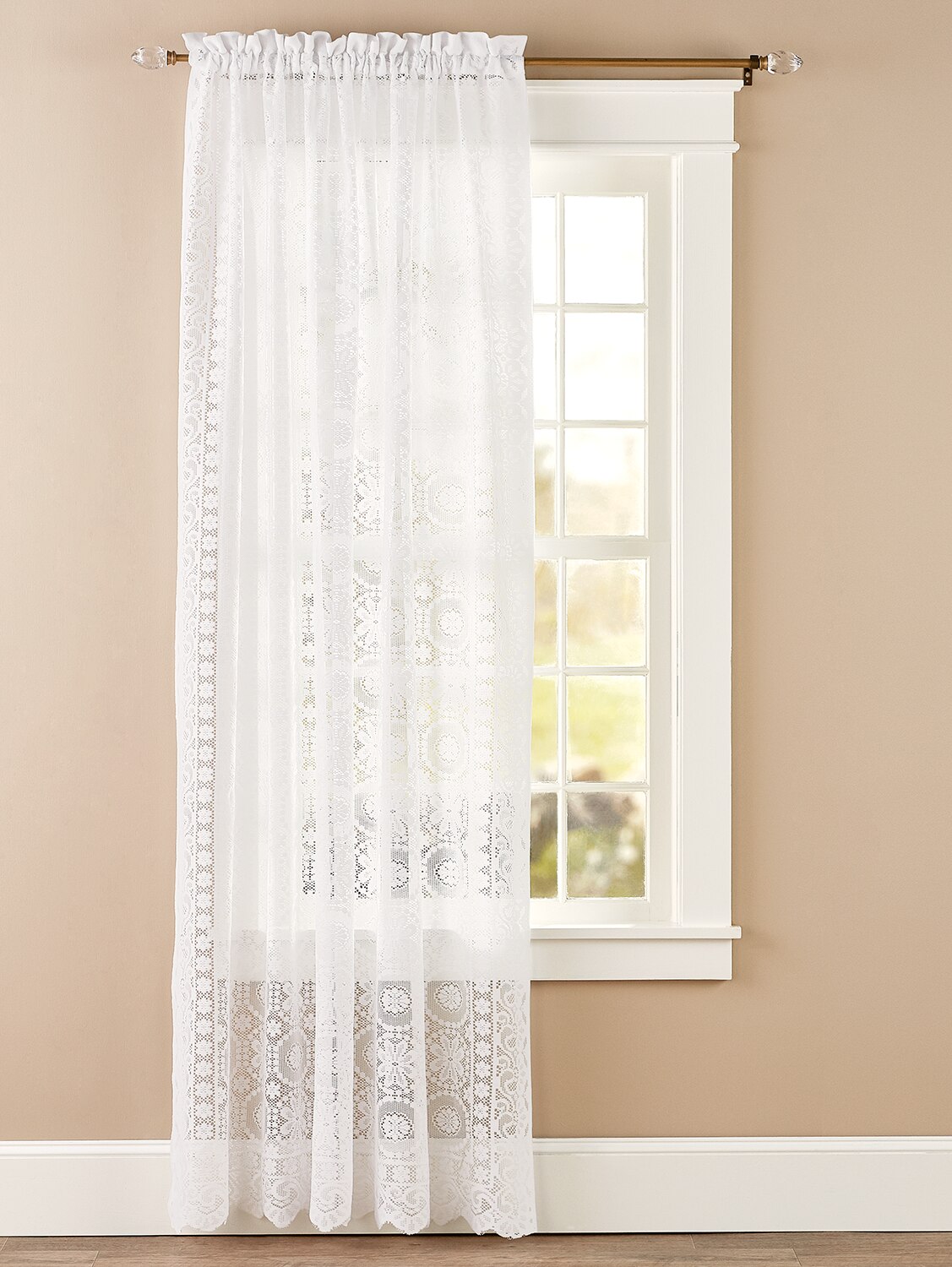 Lace Floral Rod Pocket Window Curtains Vermont Country Store