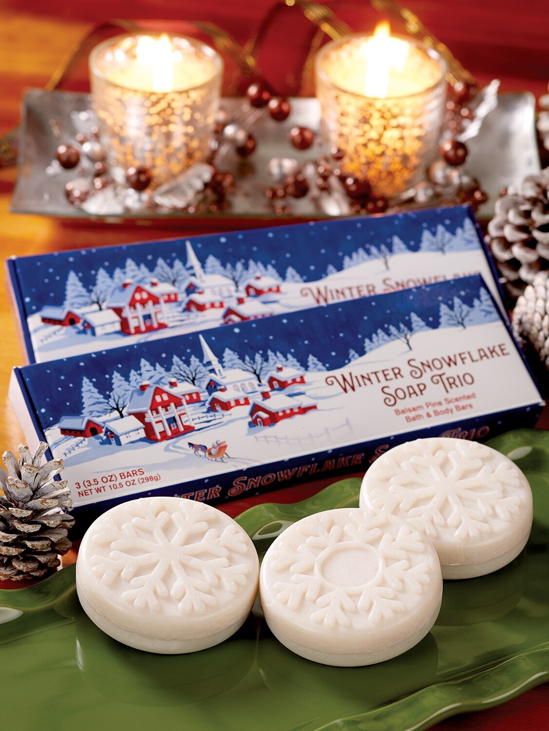 Winter Snowflake Bar Soap Trio Balsam Scented Soap