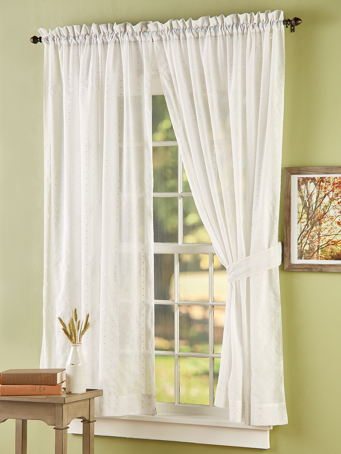 Swiss Dot Rod Pocket Curtains Cotton Voile Curtain
