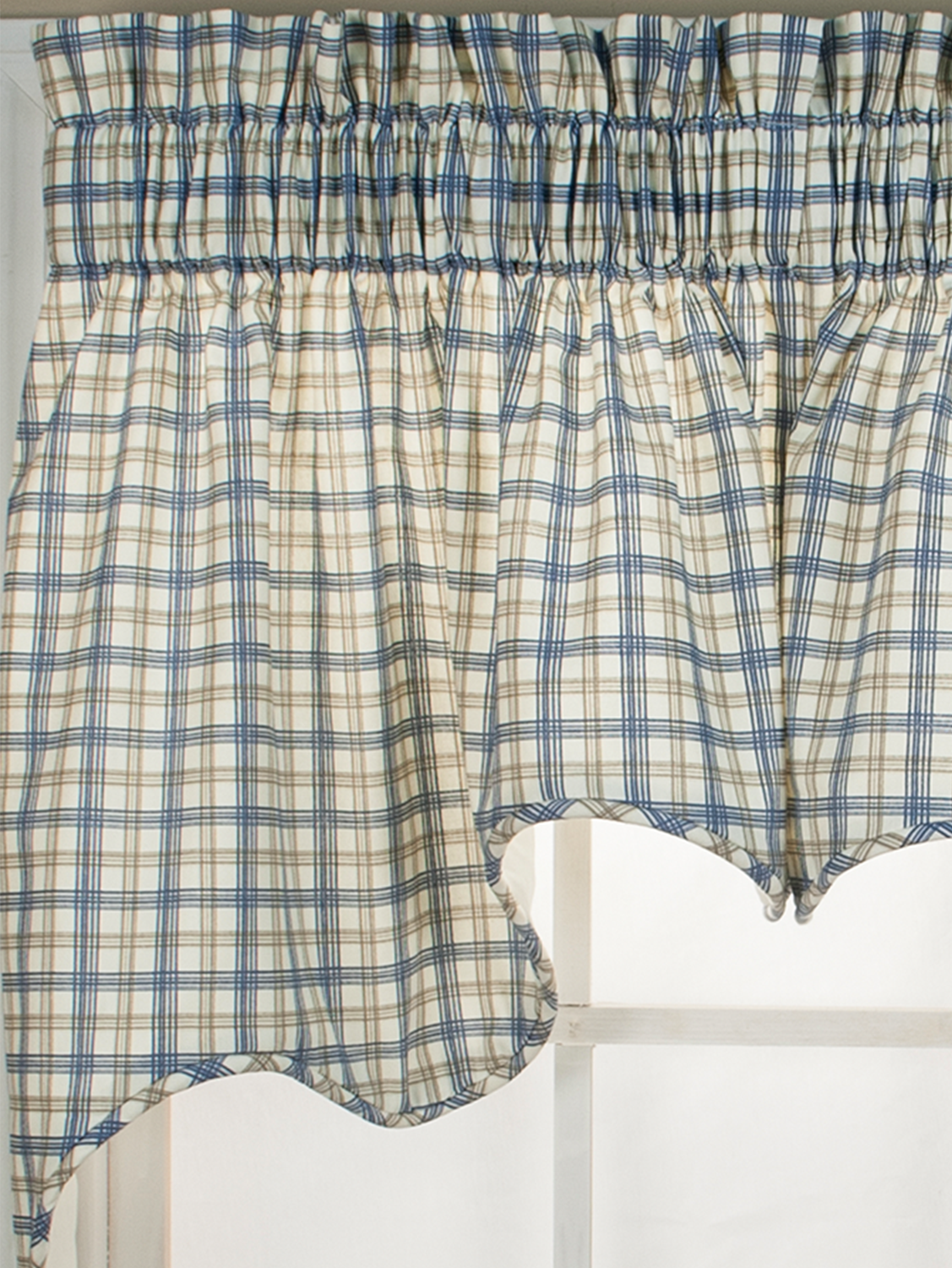 Two Toned Country Plaid Window Swag Vermont Country Store
