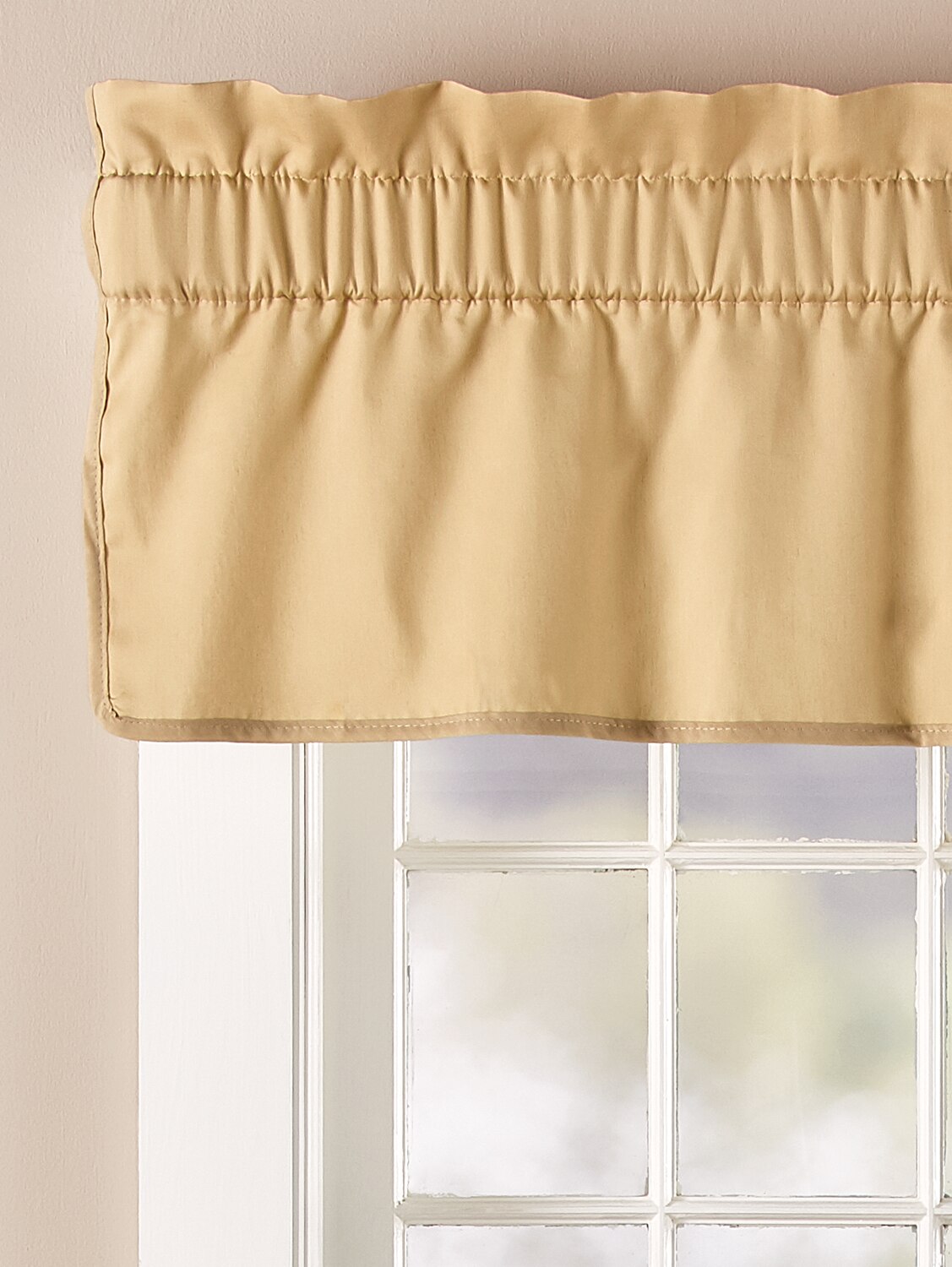 Lined Rod Pocket Ruffled Valance Colorful Curtain Collection