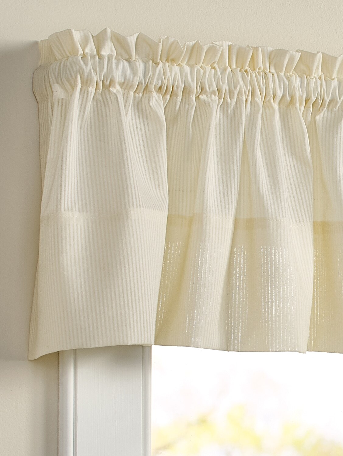 Vertical Stripe Rod Pocket Curtain Valance