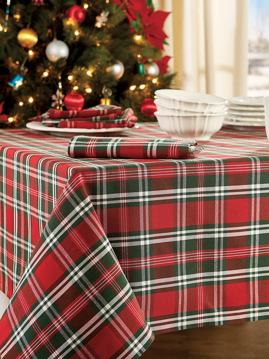 Kitchen Dining Christmas Ornaments Vintage Inspired Tablecloth