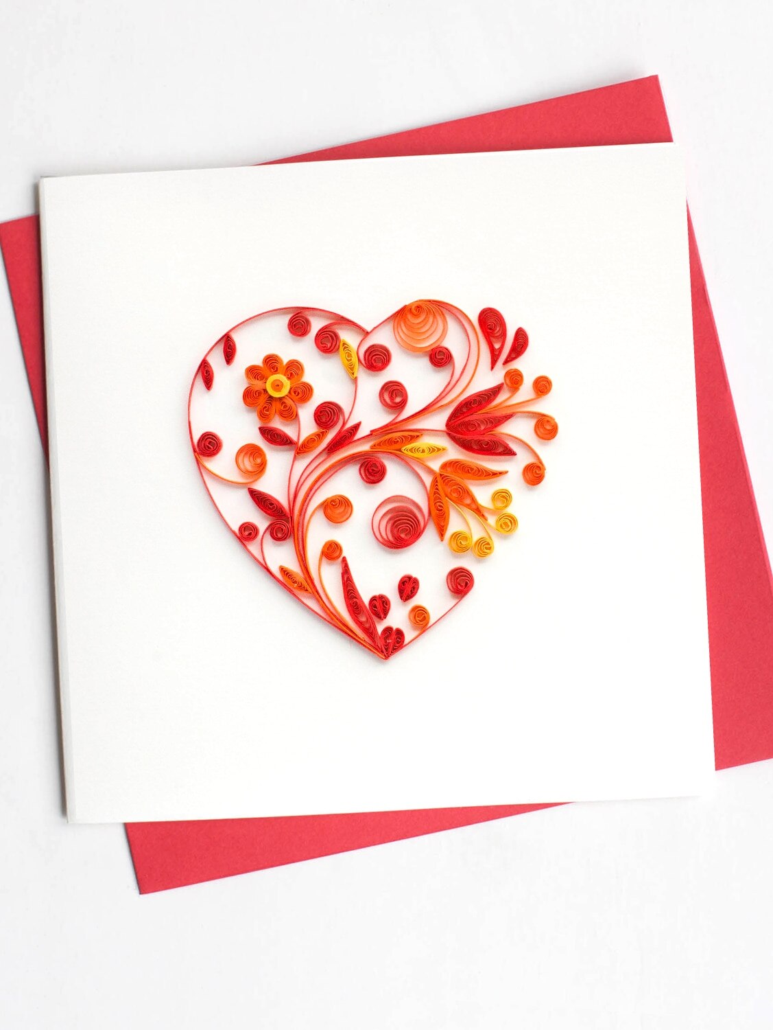 Heart Greeting Card Hand Quilled Paper Heart Note