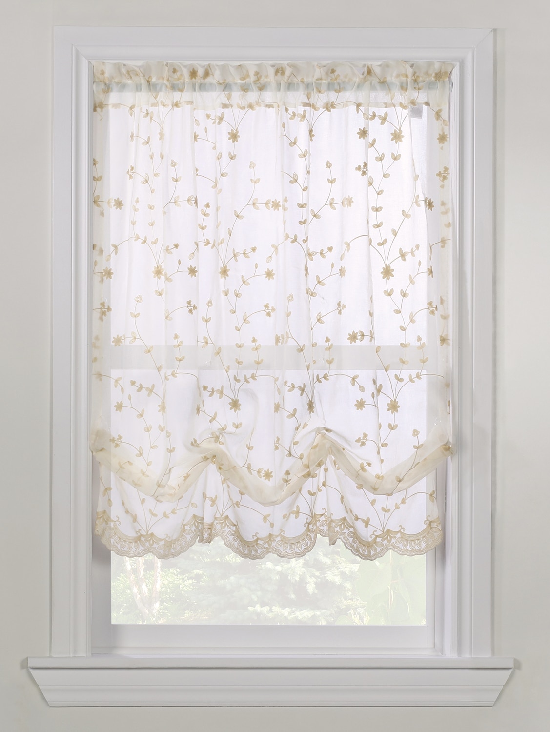 Embroidered Floral Balloon Curtain Vermont Country Store