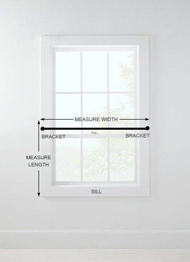 Illustration of how to measure cafe and tier curtains