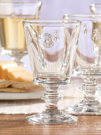 French Bee Wine Glass, Set of 4