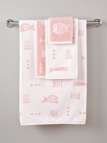 M.MAC Rock Fish Portuguese Cotton Bath Towel Collection in Blush