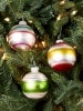 Striped Glass Ball Reflector Ornaments