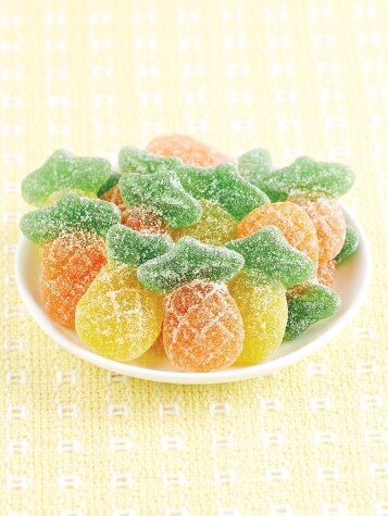 Pineapple-Flavored Gummies in Yellow & Orange