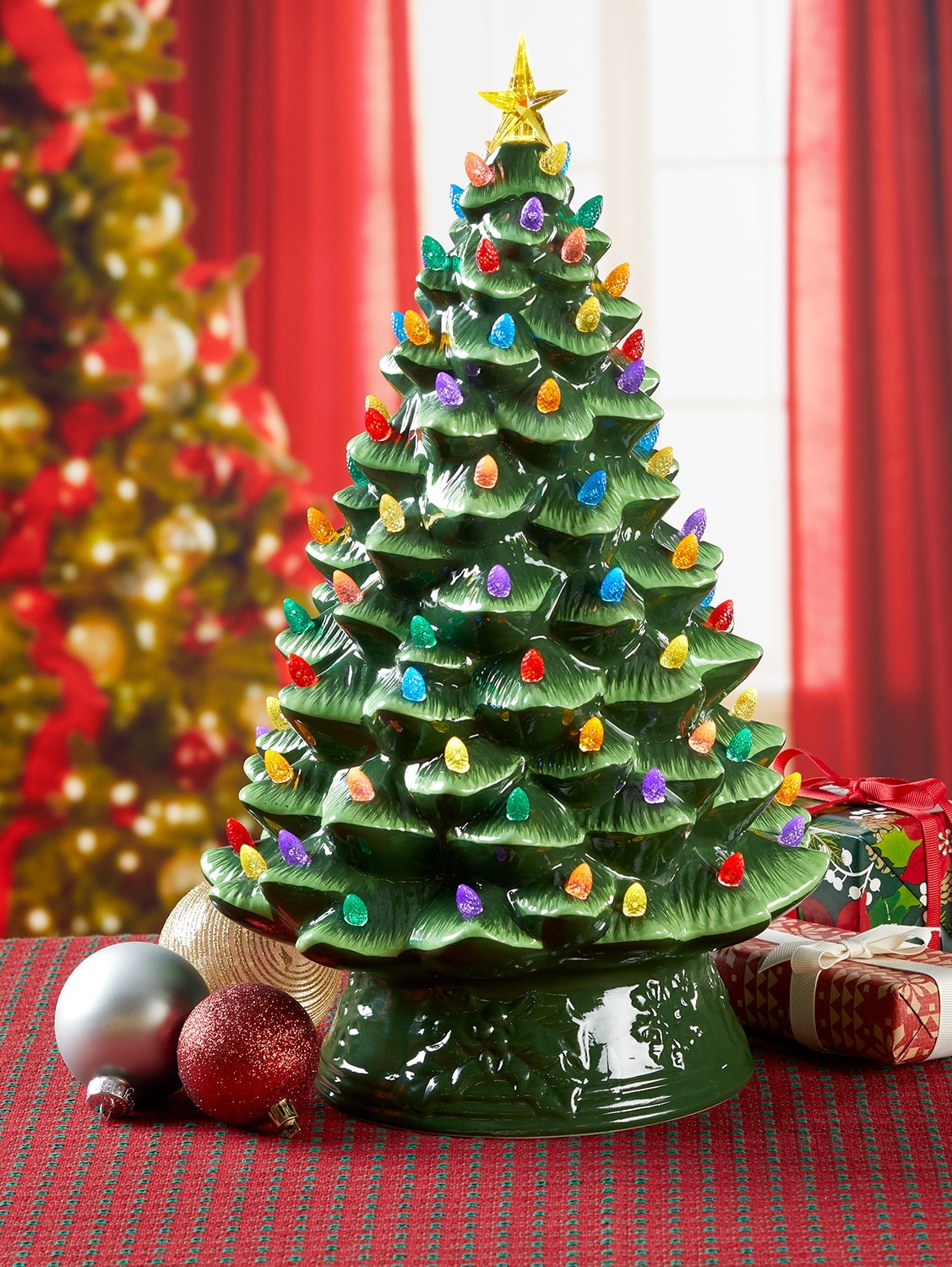 STAR MODERN LARGE  IN GREEN  STAR FOR CERAMIC CHRISTMAS TREES 