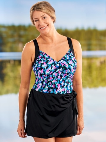 Women's Modern Floral Skort Swimsuit