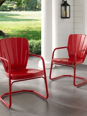 Outdoor Metal Clamshell Chair, Set of 2