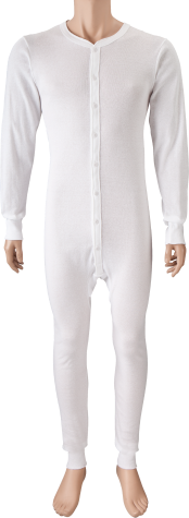 Cotton Union Suit for Men in White 