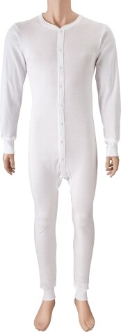 Cotton Union Suit for Men in White 