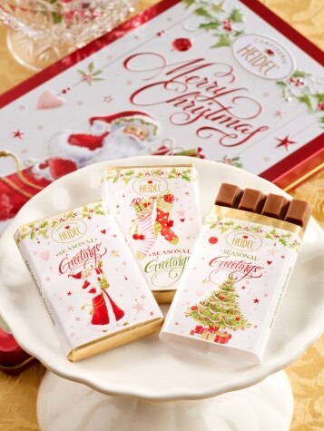 Merry Christmas Santa Tin WIth Mini Chocolate Bars