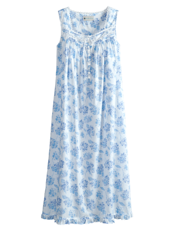 Ella Simone Blue Hydrangea Cotton Lawn Nightgown