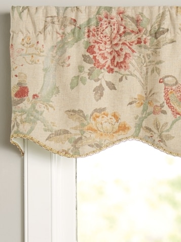Central Park Lined Scalloped Valance With Trim