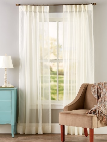 Pinch Pleat Voile Curtains, Extra Wide Curtain Panels Pinch Pleat